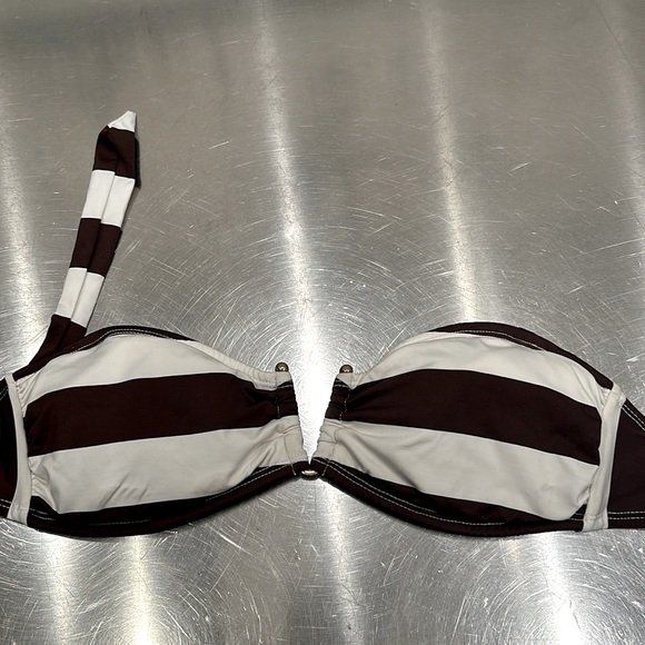 Brown and white striped bikini size small. - Picture 3 of 6